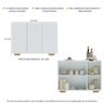 Aparador Buffet 3 Portas com Pés Quadrados Veneza Multimóveis MP1010 Branco/Natural - 4