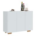 Ver imagem 2 de Aparador Buffet 3 Portas com Pés Quadrados Veneza Multimóveis MP1010 Branco/Natural