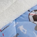 Ver imagem 2 de Coberdrom Esportes Solteiro Infantil Sherpa Toque Lã de Carneiro 1 Peça - Azul