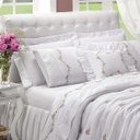 Ver imagem 2 de Kit Cobre Leito Bristol Queen Percal Bordado 180 Fios com Jogo Lençol 10 Peças - Branco Floral