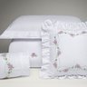 Kit Cobre Leito Bristol Queen Percal Bordado 180 Fios com Jogo Lençol 10 Peças - Branco Floral - 1
