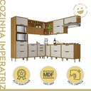 Ver mais imagens de Cozinha 9 Peças Ângulo Torre Quente 100% Mdf Imperatriz Nesher Freijó-off White