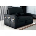 Ver imagem 4 de Sofá Cama Lady Day 2 Lugares Conforto Veludo Cinza Matrix Sala com Baú