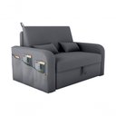 Ver imagem 1 de Sofá Cama Lady Day 2 Lugares Conforto Veludo Cinza Matrix Sala com Baú