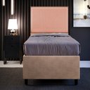 Ver imagem 3 de Cabeceira Cama Box Solteiro Com Tachas 100 cm Vicenza L02 Linho Rosê - Lyam Decor