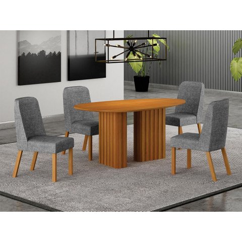 Conjunto Jantar 4 Cadeiras Maciça 1,35x90 Iza - Arbo Design