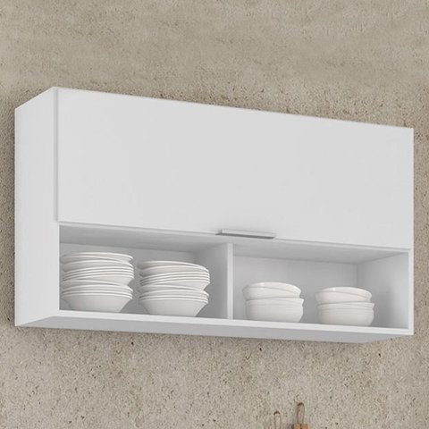 Armário de Cozinha Aéreo 100cm Pérola Z34 Branco - Mpozenato