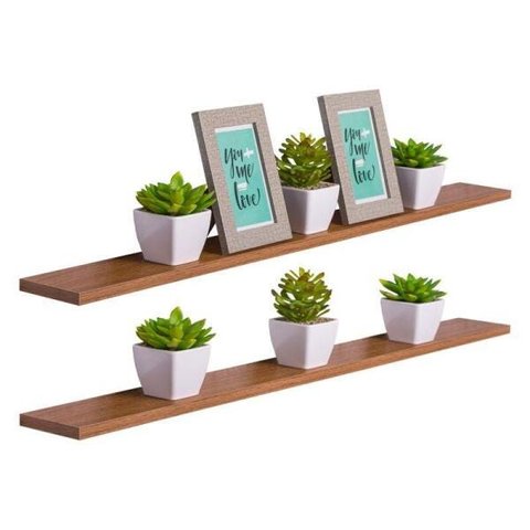 Kit 2 Prateleiras 100 x 20cm Freijó Suporte Invisível