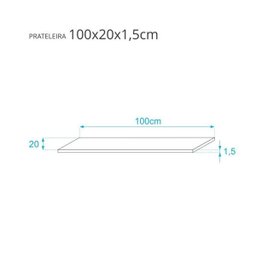 Kit 3 Prateleiras 100 x 20cm Freijó Suporte Invisível - 3
