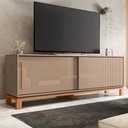 Ver imagem 1 de Rack para Tv até 65 Polegadas Mondrian 2 Portas Ripado 3d Sued/freijó - Caemmun