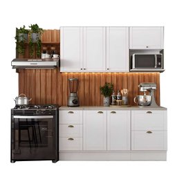 Cozinha Mdf Completa Modulável Estilo Americana Provençal Cor:branco - 2 Cozinha Mdf Completa Modulável Estilo Americana Provençal Cor:branco - 2
