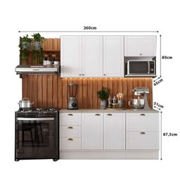 Cozinha Mdf Completa Modulável Estilo Americana Provençal Cor:branco - 3 Cozinha Mdf Completa Modulável Estilo Americana Provençal Cor:branco - 3