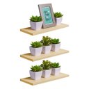 Ver imagem 1 de Kit 3 Prateleiras 30 x 10cm Bege Claro Suporte Invisível