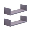 Ver imagem 2 de Kit 2 Prateleiras U 30 x 10cm Cinza Claro Suporte Invisível