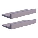 Ver imagem 2 de Kit 2 Prateleiras Porta Quadros 30 x 10cm Cinza Claro Suporte Invisível