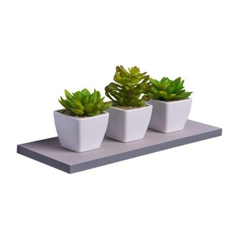 Prateleira 30 x 15cm Cinza Claro Suporte Invisível