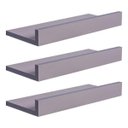 Ver imagem 2 de Kit 3 Prateleiras Porta Quadros 30 x 10cm Cinza Claro Suporte Invisível