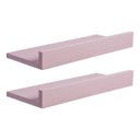 Ver imagem 2 de Kit 2 Prateleiras Porta Quadros 30 x 10cm Rosa Claro Suporte Invisível
