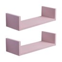Ver imagem 2 de Kit 2 Prateleiras U 30 x 10cm Rosa Claro Suporte Invisível