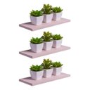 Ver imagem 1 de Kit 3 Prateleiras 30 x 10cm Rosa Claro Suporte Invisível