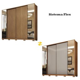 Guarda Roupa Casal Laredo Amêndola Touch Nude Prime Flex com Pés - Demartez - 5