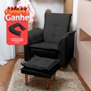 Ver imagem 2 de Poltrona Amamentação e Puff Ariel Suede Preto Espuma D26 Tana Decor Newbelle Decor