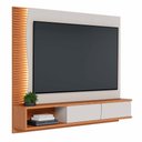 Ver imagem 7 de Home Suspenso para Tv até 65 Mdp/mdf Sabat 179cm Fitas Led Portas Basculantes Off White/freijó G73 -