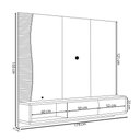 Ver imagem 4 de Home Suspenso para Tv até 65 Mdp/mdf Sabat 179cm Fitas Led Portas Basculantes Off White/freijó G73 -
