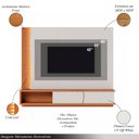 Ver imagem 3 de Home Suspenso para Tv até 65 Mdp/mdf Sabat 179cm Fitas Led Portas Basculantes Off White/freijó G73 -