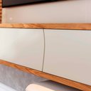 Ver imagem 6 de Home Suspenso para Tv até 65 Mdp/mdf Sabat 179cm Fitas Led Portas Basculantes Off White/freijó G73 -