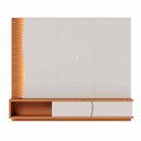 Ver imagem 2 de Home Suspenso para Tv até 65 Mdp/mdf Sabat 179cm Fitas Led Portas Basculantes Off White/freijó G73 -