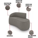 Ver imagem 3 de Sofá 2 Lugares Orgânico 140cm Morgan e 2 Poltronas Lua Suede Grafite D03 - D’Rossi