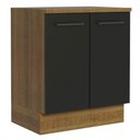 Ver imagem 1 de Balcão de Cozinha Agata 70cm 2 Portas Rustic Preto