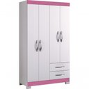 Ver imagem 1 de Guarda-roupa 4 Portas Malto Rosa - Moveisaqui