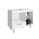 Ver imagem 3 de Balcão para Cooktop 4 Bocas Alecrim 105cm Espaço para Forno Multiuso 1 Porta 1 Gaveta Branco Poliman