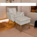 Ver imagem 1 de Poltrona Amamentação Descanso Recepção Pôs Operatório Extra Bege Mais Puff de Brinde Cor Bege