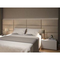 Cabeceira Módulos Estofados Adesivos Tecido Fecto unidade - Móveis Digital Material:Vinho:Vinho - 13