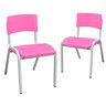 Kit 2 Cadeiras Infantil Iso Rosa Brinquedoteca Escolas Ecomhome - 3
