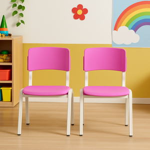 Kit 2 Cadeiras Infantil Iso Rosa Brinquedoteca Escolas Ecomhome