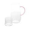 Jarra de Vidro com Alca e Copo Fun Rosa 1,3l - 3