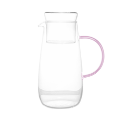 Jarra de Vidro com Alca e Copo Fun Rosa 1,3l - 2