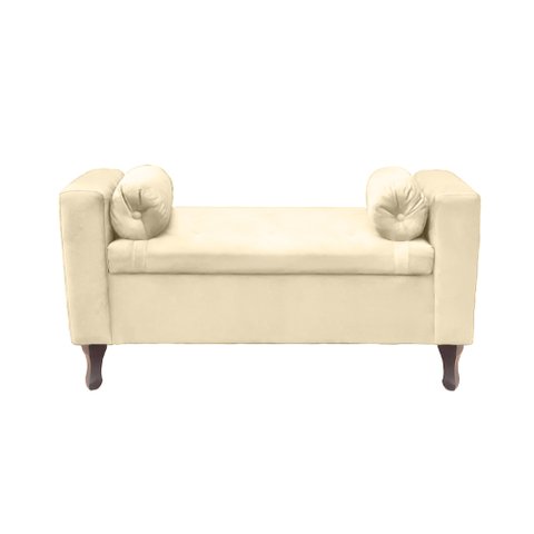 Recamier Baú Félix 140cm Suede Bege Dominic Decor Felix