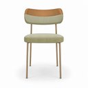 Ver imagem 5 de Kit 4 Cadeiras Sala de Jantar Lisa Pés Champanhe Linho/PU Bege/Caramelo m² - Monari Design