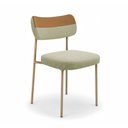 Ver imagem 3 de Kit 4 Cadeiras Sala de Jantar Lisa Pés Champanhe Linho/PU Bege/Caramelo m² - Monari Design