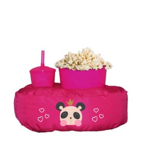 Almofada Porta Pipoca Rosa Infantil Panda:Estampado/Rosa