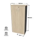 Ver imagem 6 de Armário para Escritório Alto Fechado 1.60x80x42 F.15mm - Carvalho