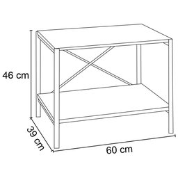 Kit 02 Sapateiras Multiuso Hall de Entrada Padova 60cm 2 Prateleiras Demolição Preto - Desk Design A - 4