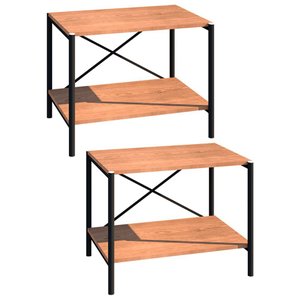 Kit 02 Sapateiras Multiuso Hall de Entrada Padova 60cm 2 Prateleiras Demolição Preto - Desk Design A