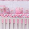 Kit Berço Trança Encanto Menina Ursinha Flores Rosa 12 Peças - 2