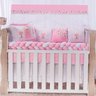 Kit Berço Trança Encanto Menina Ursinha Flores Rosa 12 Peças - 1